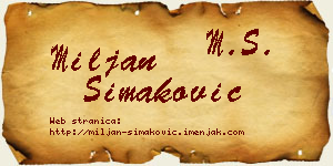 Miljan Simaković vizit kartica